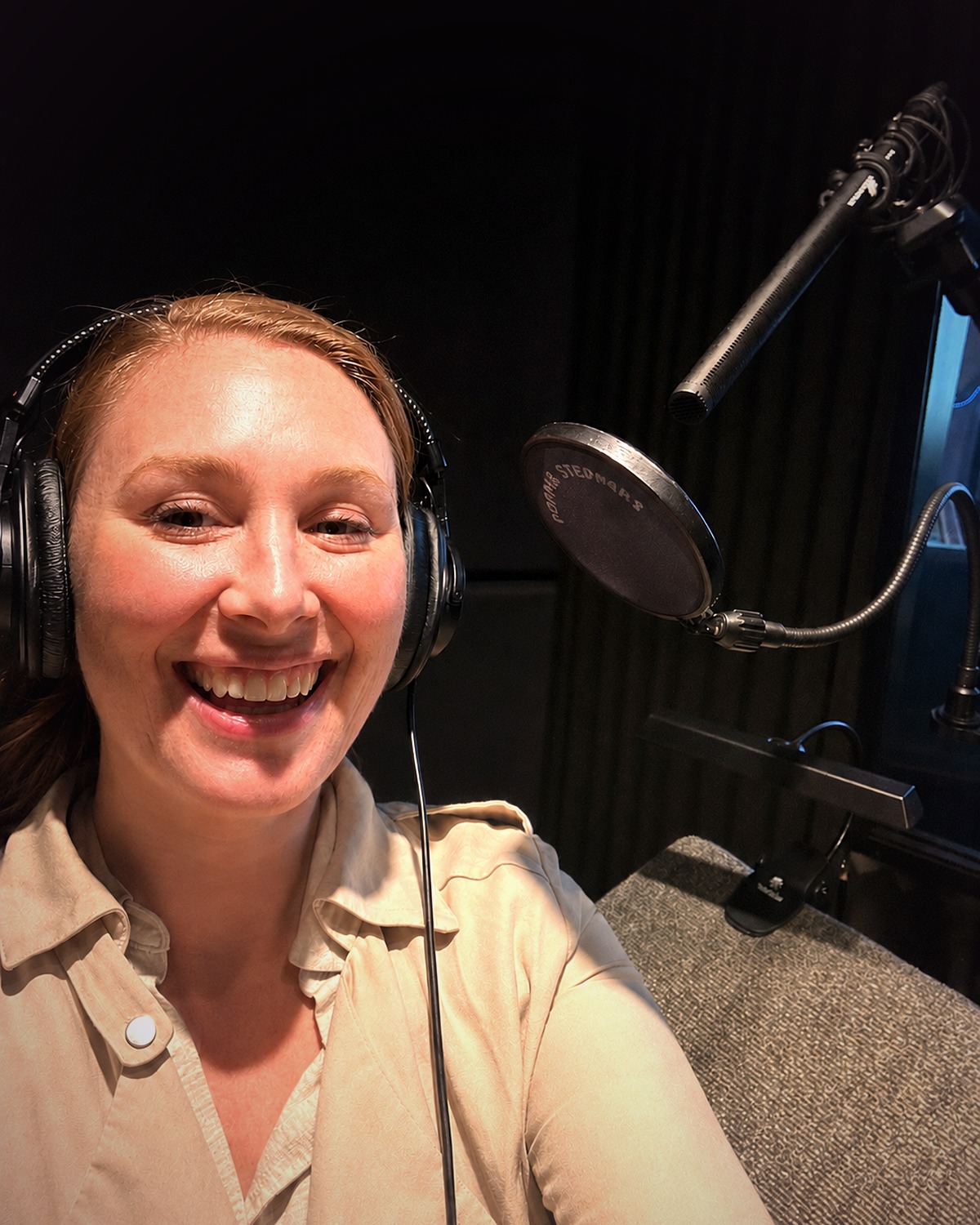 Lydia Wassan in the recording booth